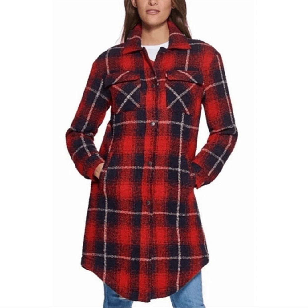 ⚡️Levi Stratus & CO Plaid Jacket Red/Blue Size Medium - Picture 2 of 10